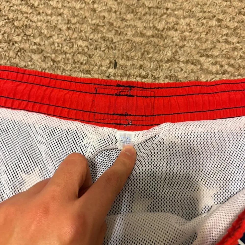 Southern Tide | Preppy Summer Men’s American Flag SwimTrunks 5.5” Inseam July